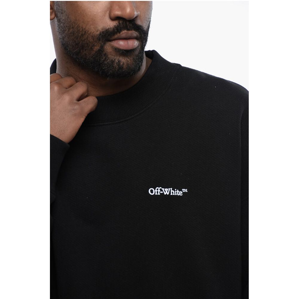 Off-White Brushed Cotton TATTOO ARROW Crewneck Sweatshirt