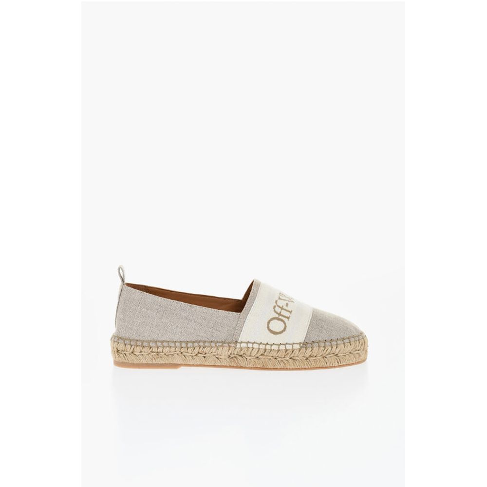 Off-White Linen BOOKISH Slip-On Espadrillas