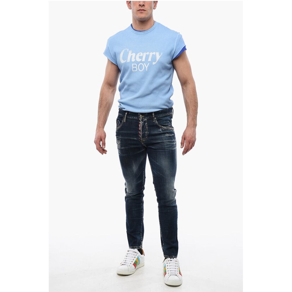 Dsquared² Distressed SKATER Denims with Dark Wash