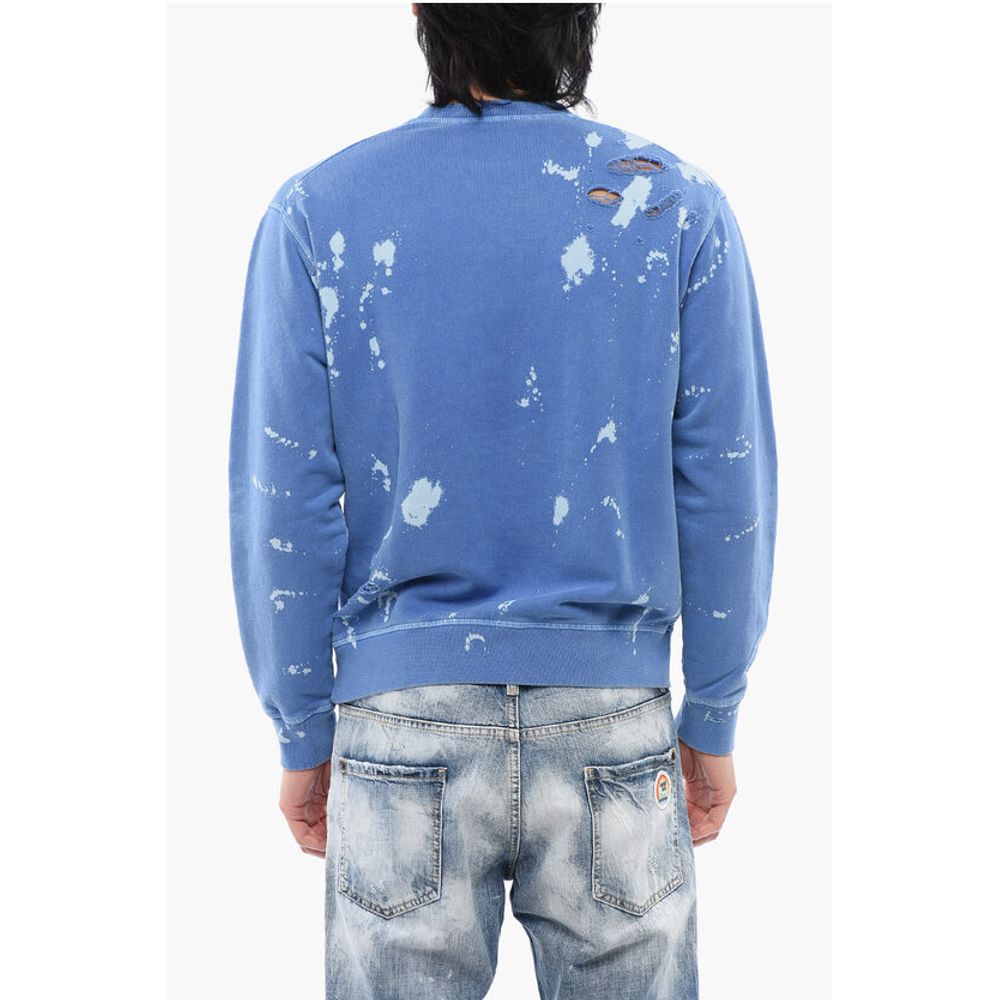 Dsquared² Logo Print Distressed Effect Crewneck Sweatshirt