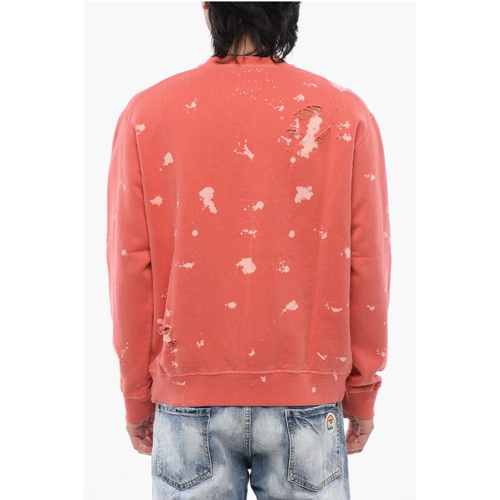 Dsquared² Logo Print Distressed Effect Crewneck Sweatshirt
