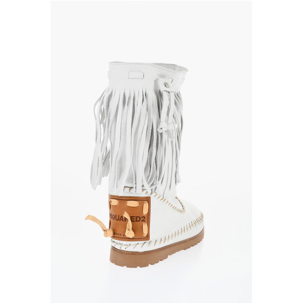 Dsquared² Leather FRINGES Mid Boots