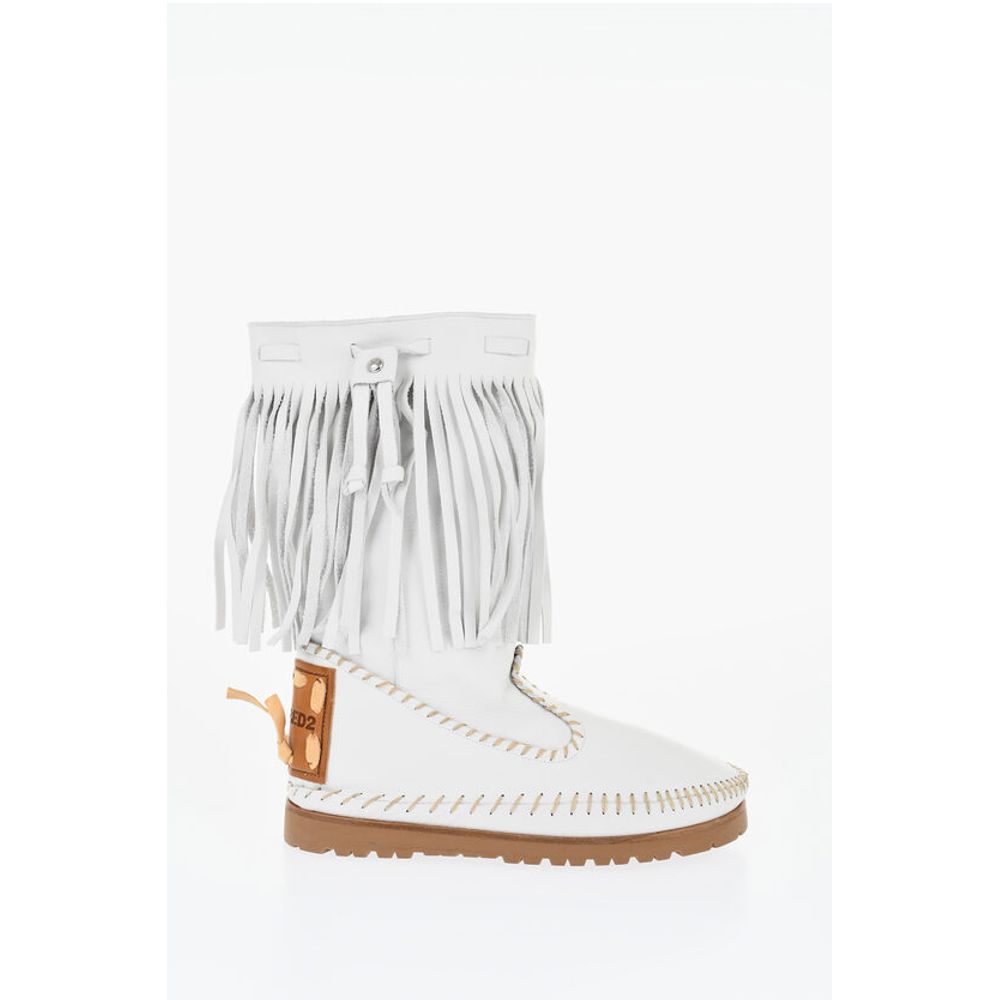 Dsquared² Leather FRINGES Mid Boots