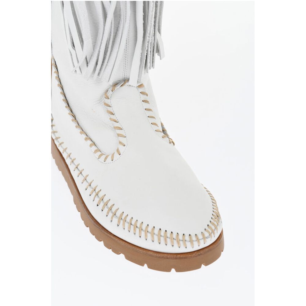 Dsquared² Leather FRINGES Mid Boots