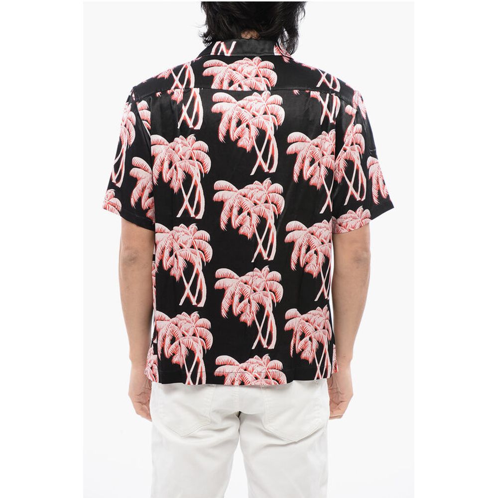 Diesel Short Sleeved BMOWT-ADRIAN Shirt with Palms Pattern