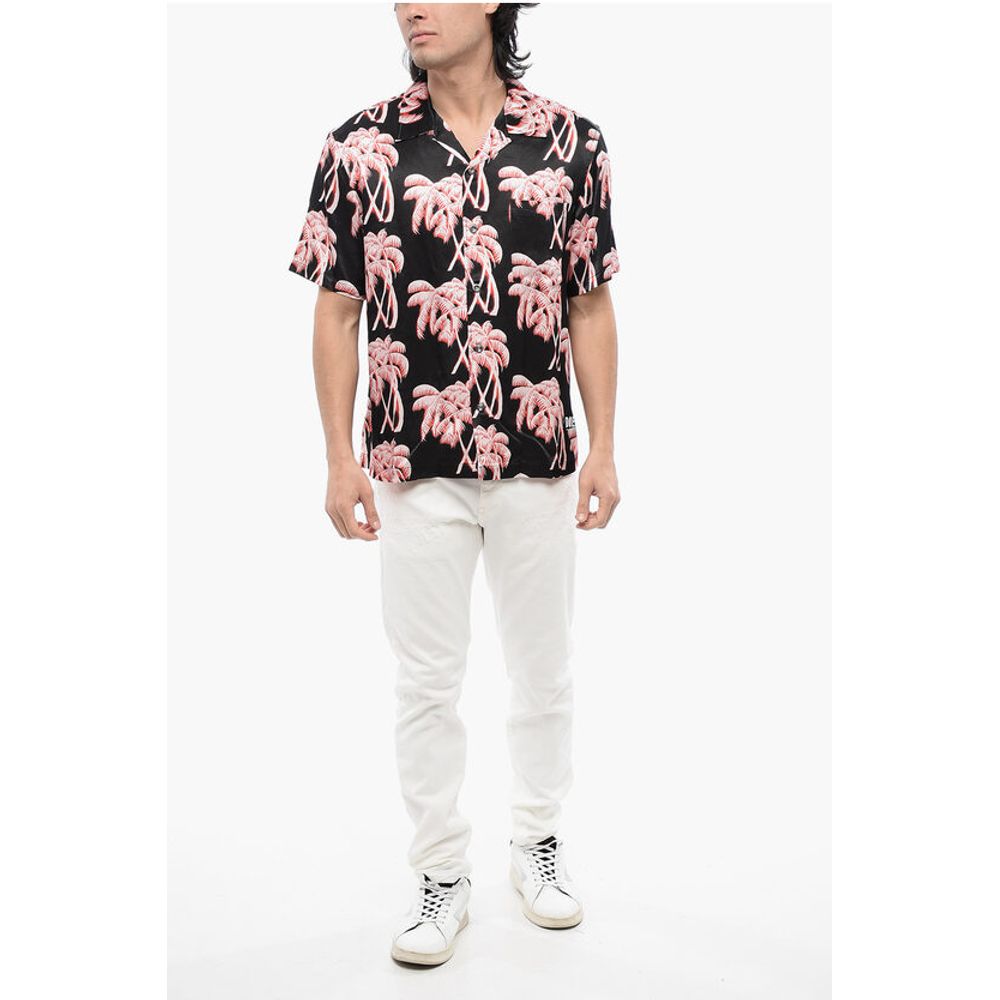 Diesel Short Sleeved BMOWT-ADRIAN Shirt with Palms Pattern