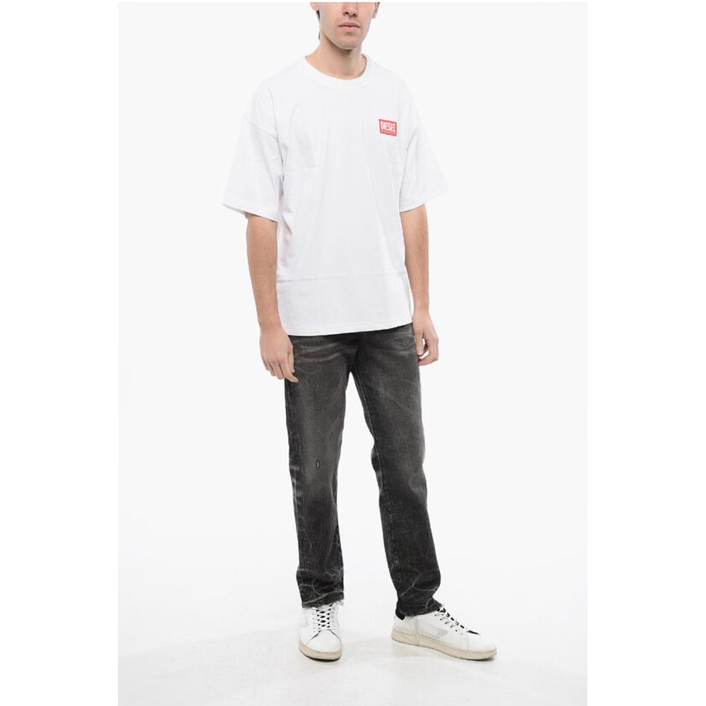 Diesel RED TAG Cotton T-NLABEL-L1 Crew-neck T-shirt with Embroidery