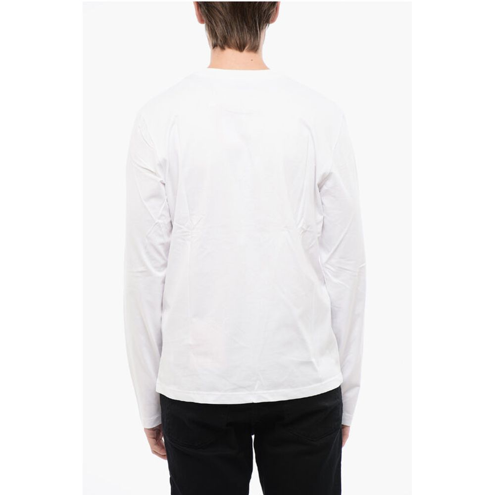 Diesel Long Sleeves Cotton T-DIEGOR-LS-MICRODIV Crew-neck T-shirt