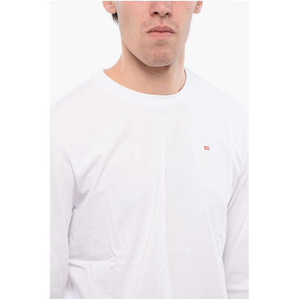 Diesel Long Sleeves Cotton T-DIEGOR-LS-MICRODIV Crew-neck T-shirt
