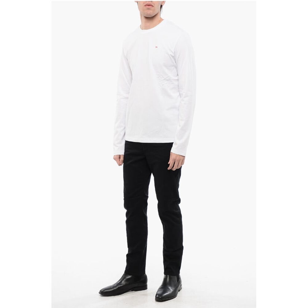 Diesel Long Sleeves Cotton T-DIEGOR-LS-MICRODIV Crew-neck T-shirt