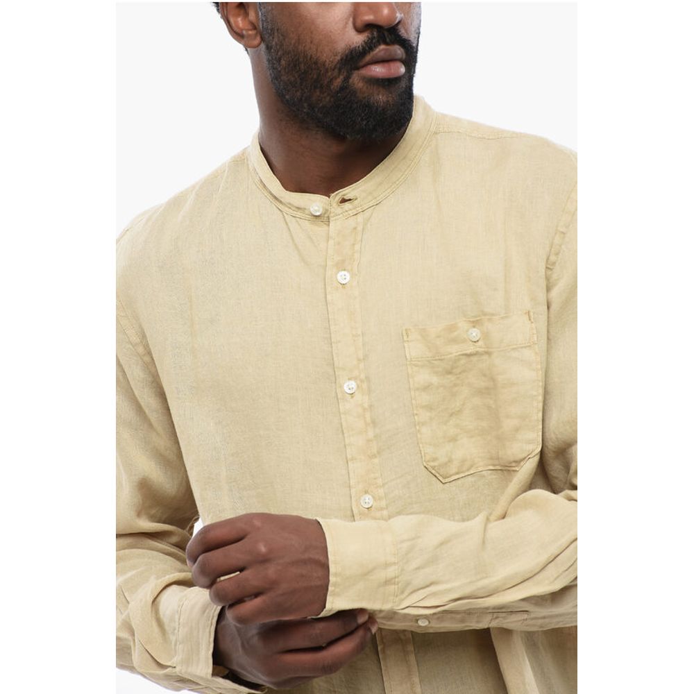 Woolrich Korean Neckline Linen Shirt