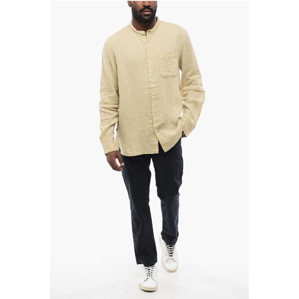 Woolrich Korean Neckline Linen Shirt