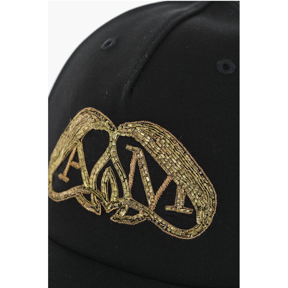 Alexander McQueen Wool Cap with Lurex Embroidery