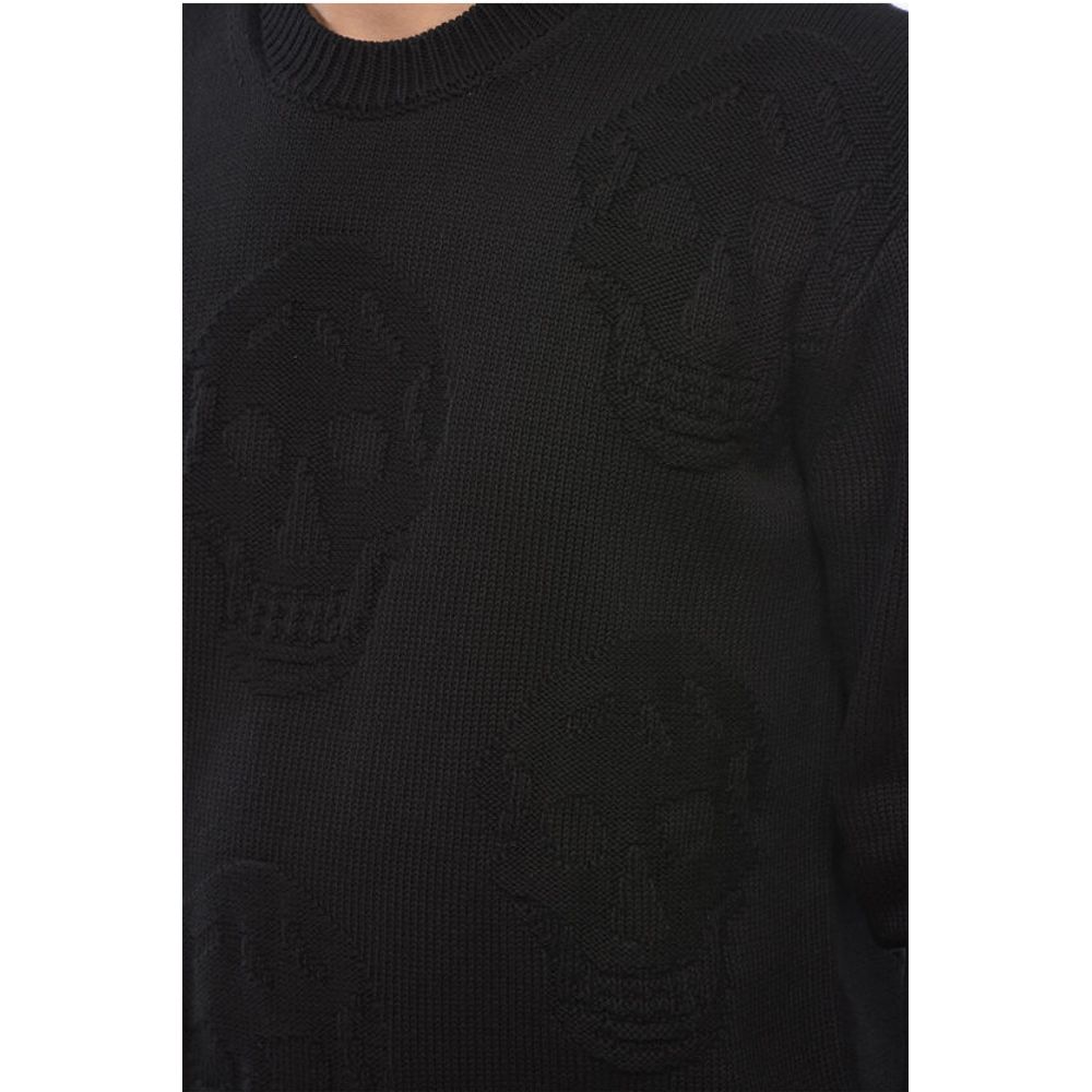 Alexander McQueen Crew Neck SKULL Jacquard Cotton Sweater