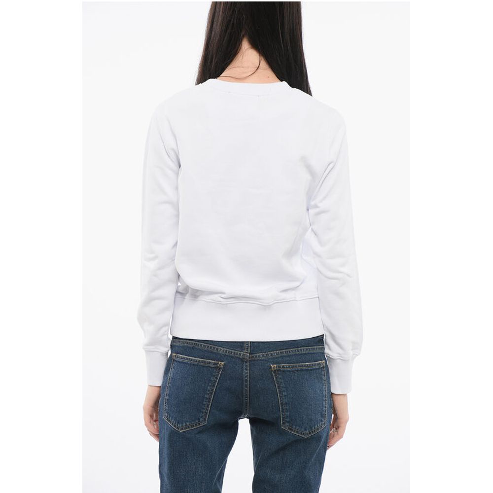 Versace JEANS COUTURE Crew Neck MIRROR Sweatshirt with Lamè Logo