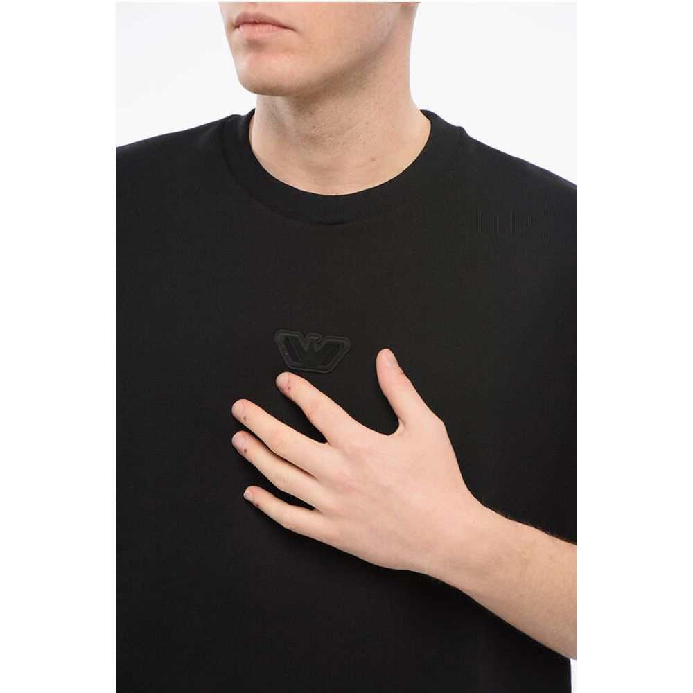 Armani EMPORIO Short-sleeved Crew Neck Sweatshirt with Rubberized L