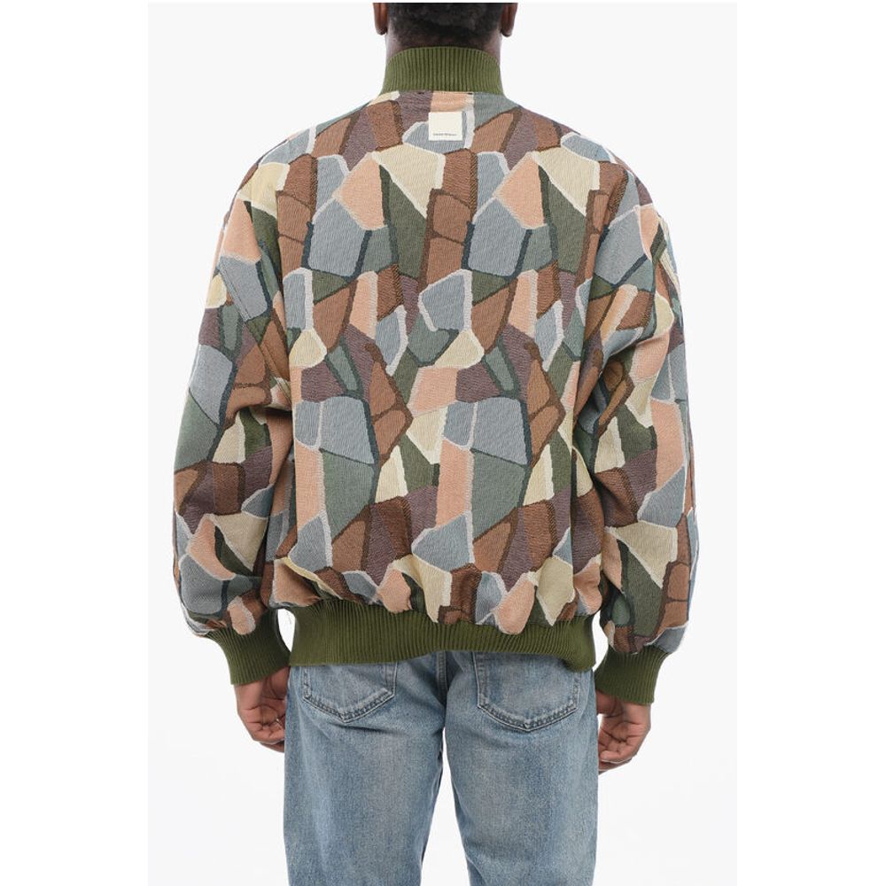 Armani EMPORIO Sustainable Cotton Blend Bomber Jacket with Geometri