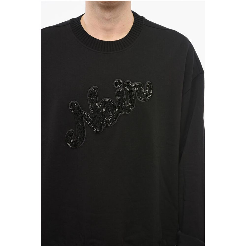 Armani EMPORIO Crew Neck NOIR Sweatshirt with Beaded Embroidery