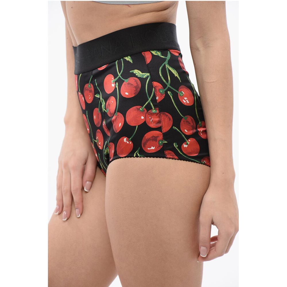 Dolce & Gabbana High-waisted Bikini Slip with Cherry Print