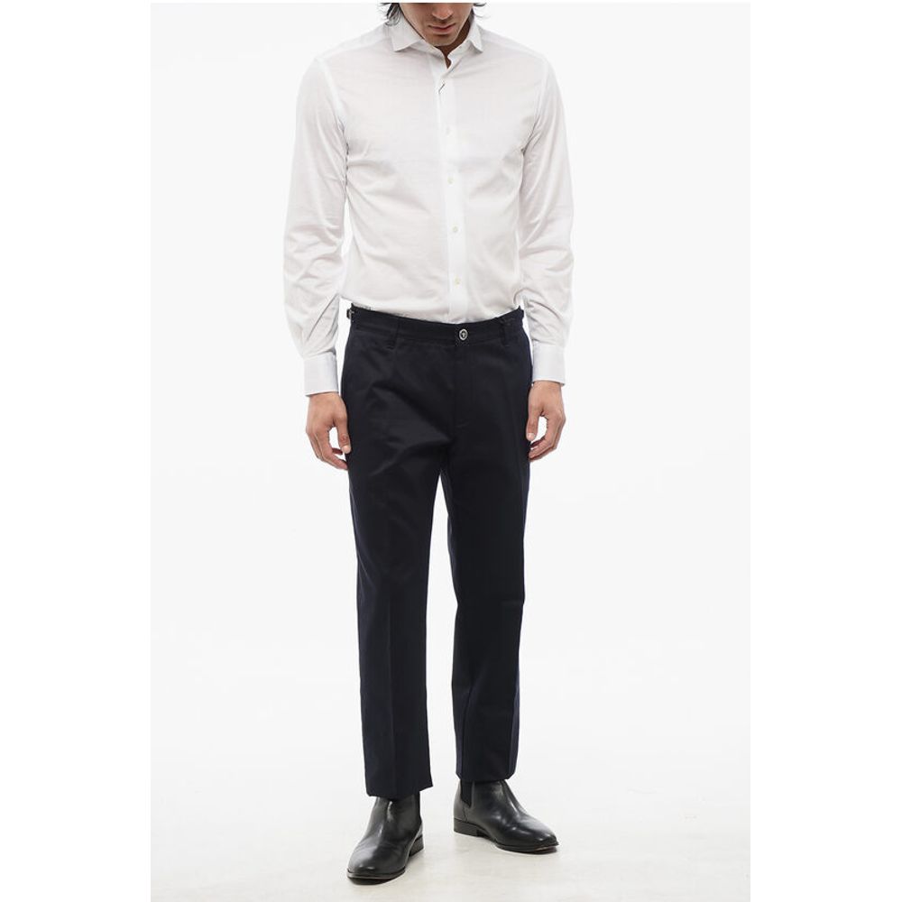Versace Cotton Chinos Pants with Side Martingales