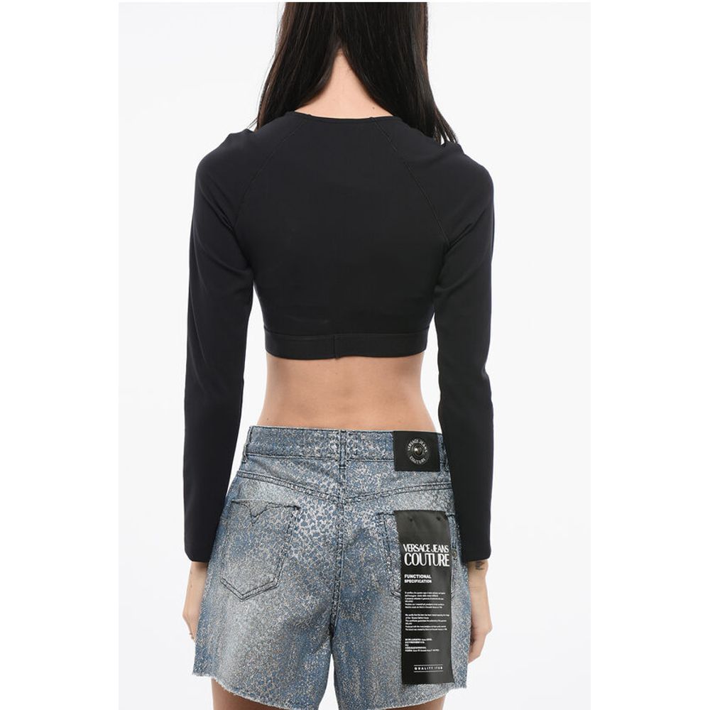 Versace Crop Top with Logoed Band