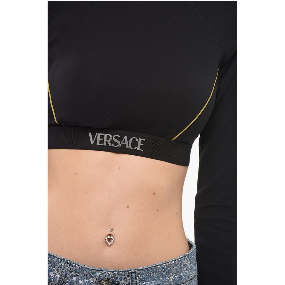 Versace Crop Top with Logoed Band