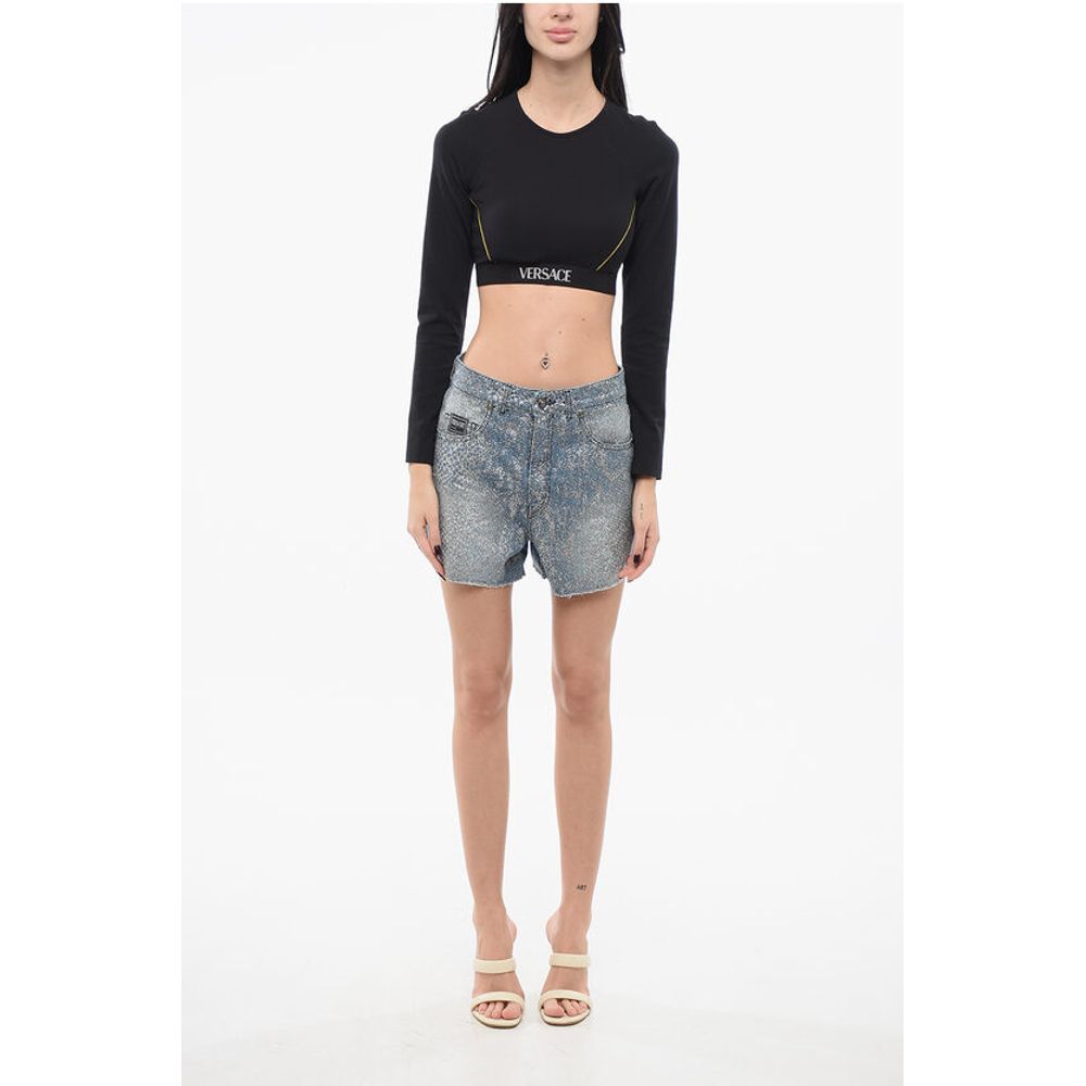 Versace Crop Top with Logoed Band