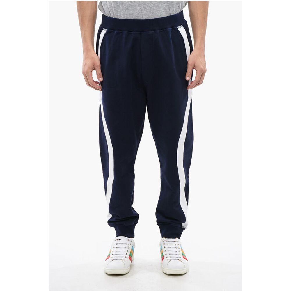 Dsquared² Contrasting Band Relax Fit Brushed Cotton Joggers