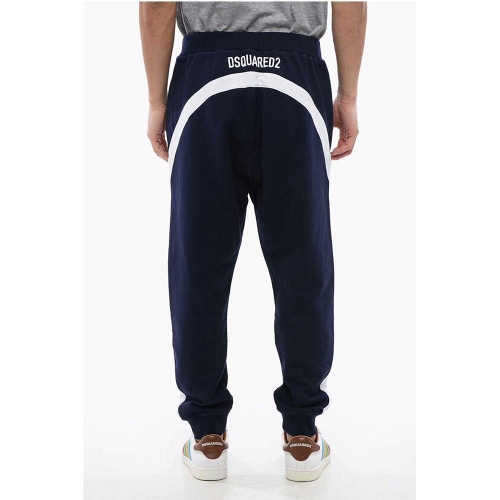 Dsquared² Contrasting Band Relax Fit Brushed Cotton Joggers