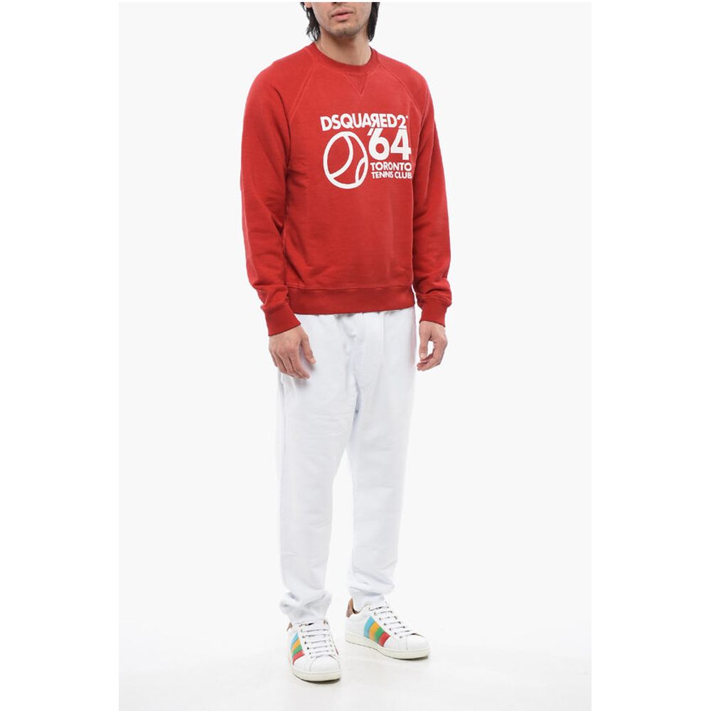 Dsquared² Cool Raglan Fit Brushed Cotton Crewneck Sweatshirt