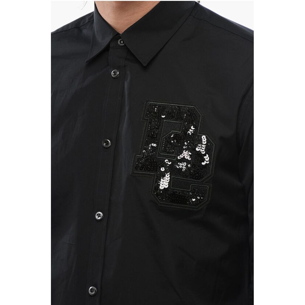 Dsquared² Long Sleeved NIGHT COLLEGE Shirt With Sequined Logo