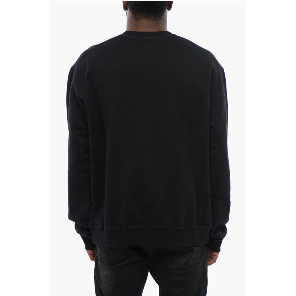 Dsquared² Brushed Cotton Crewneck Sweatshirt With Sequined Logo