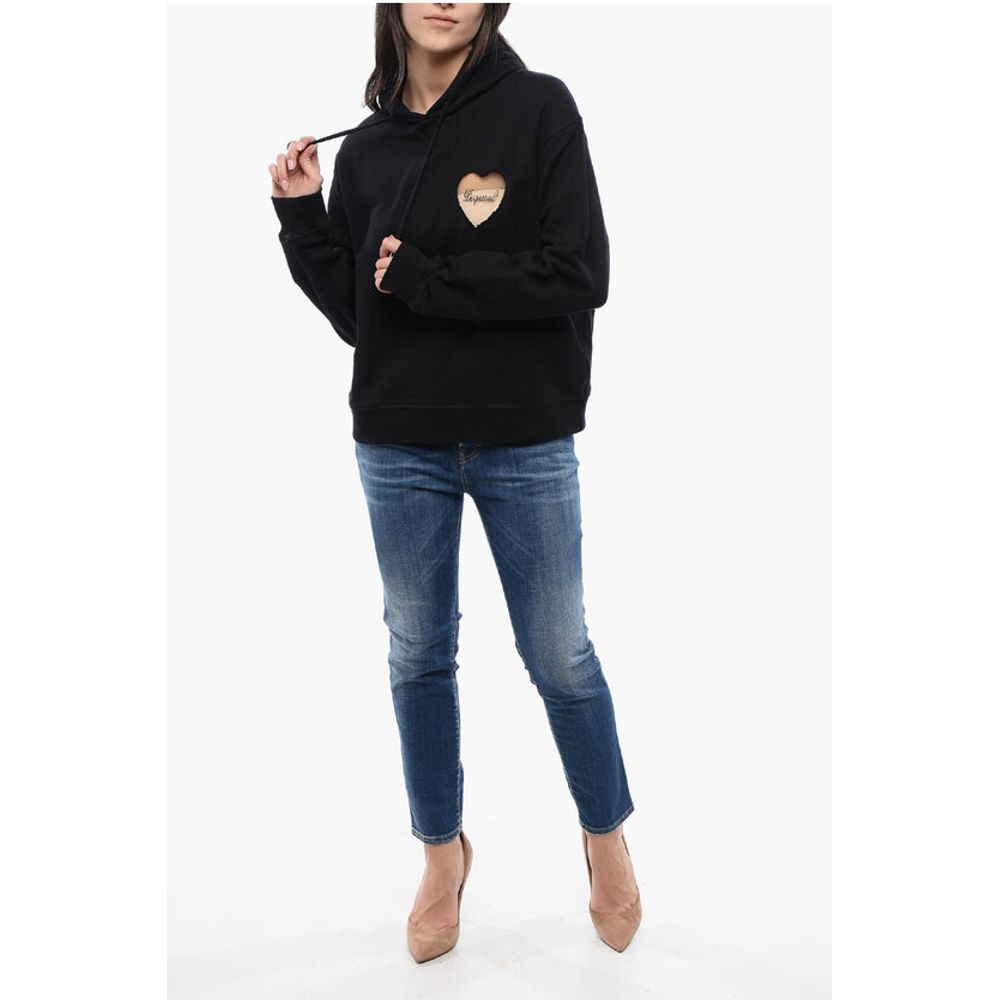 Dsquared² Brushed Cotton Hoodie with See Through Insert