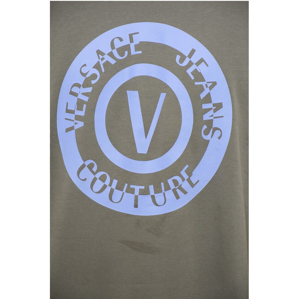 Versace JEANS COUTURE Crew Neck Brushed Cotton Sweatshirt with Print