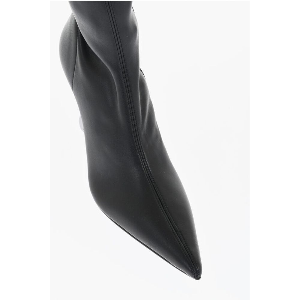 J.W.Anderson Pointed Leather CHAIN Thigh-High Boots With Statement Heel 9
