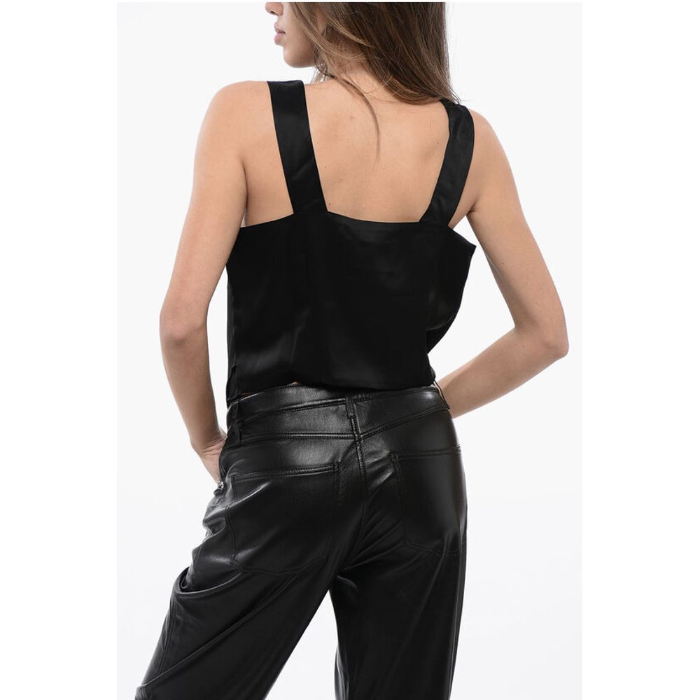 Nanushka Satin Asymmetrical Cut Top