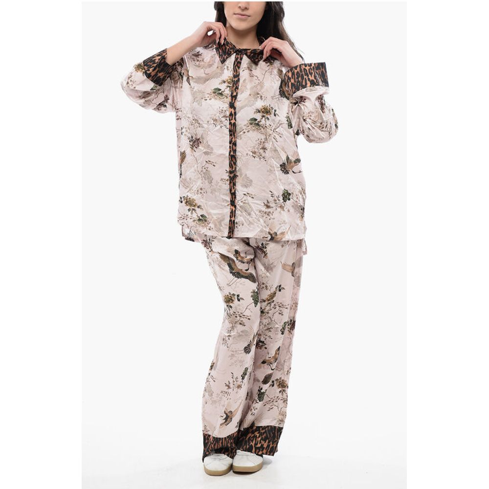 AllSaints Printed Satin SOFI Blouse With Hidden Closure