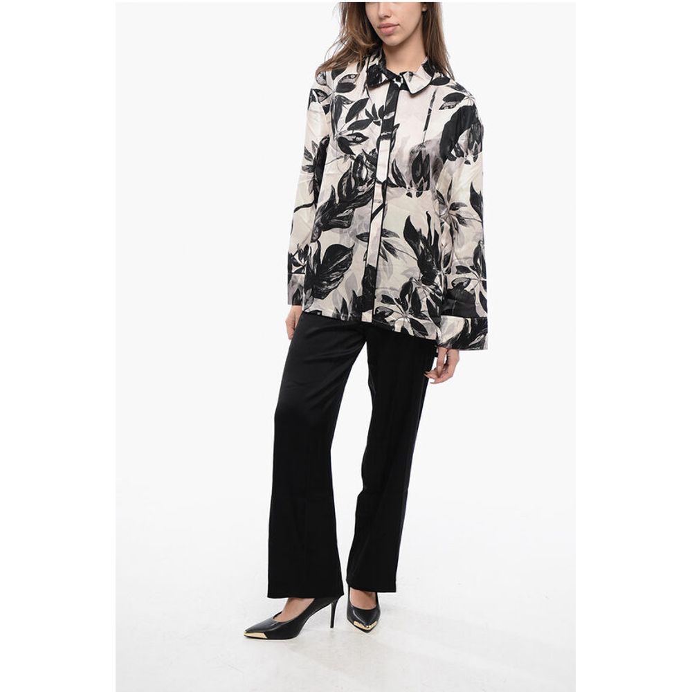 AllSaints Plant Motif Satin SOFI Blouse