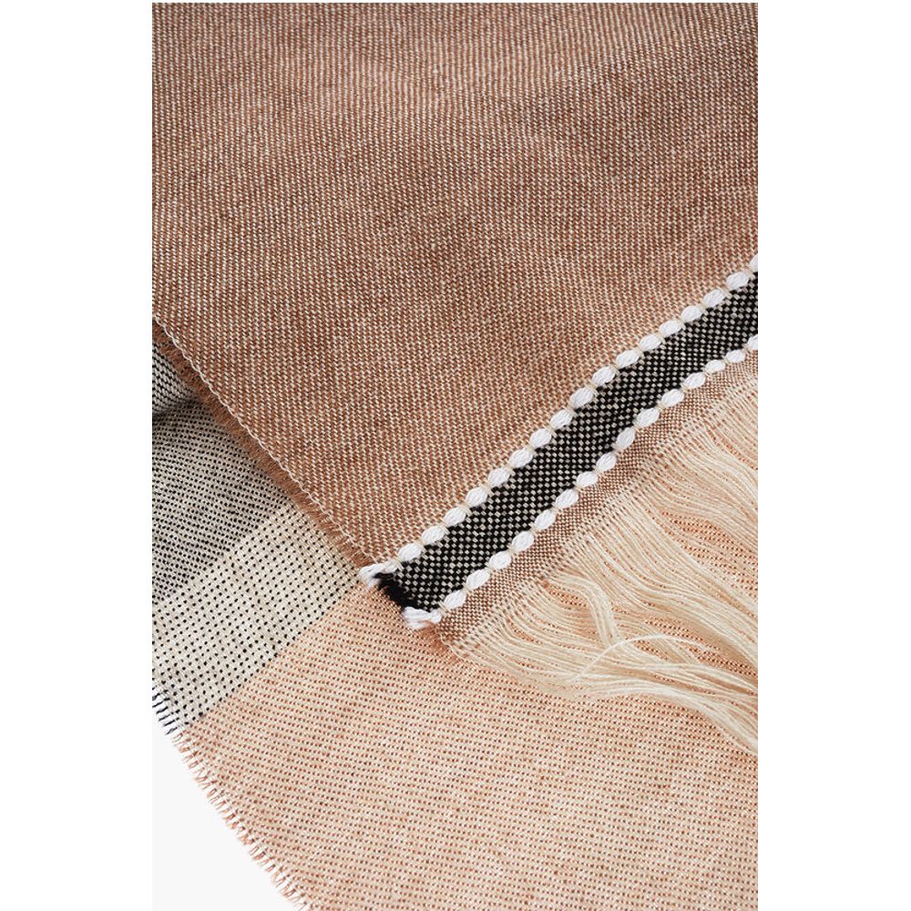 Max Mara Linen and Virgin Wool AEROSO Scarf with Fringes