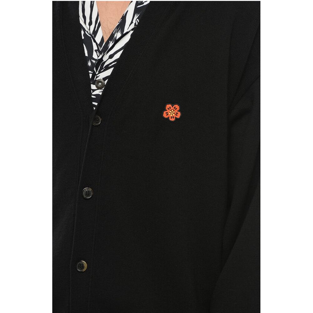 Kenzo V Neck BOKE FLOWER Wool Cardigan