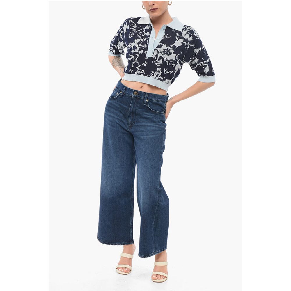 Kenzo Jacquard Cotton Blend Cropped Fit Polo