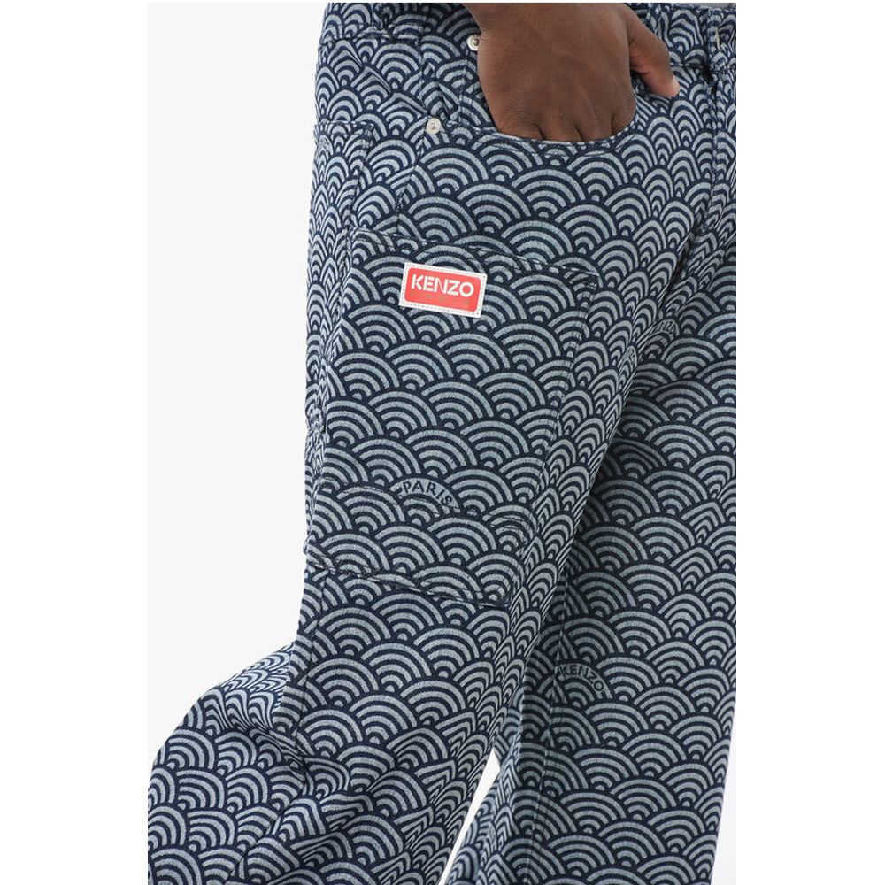 Kenzo 5-Pocket SEIGAIHA Pants with Rainbow Motif