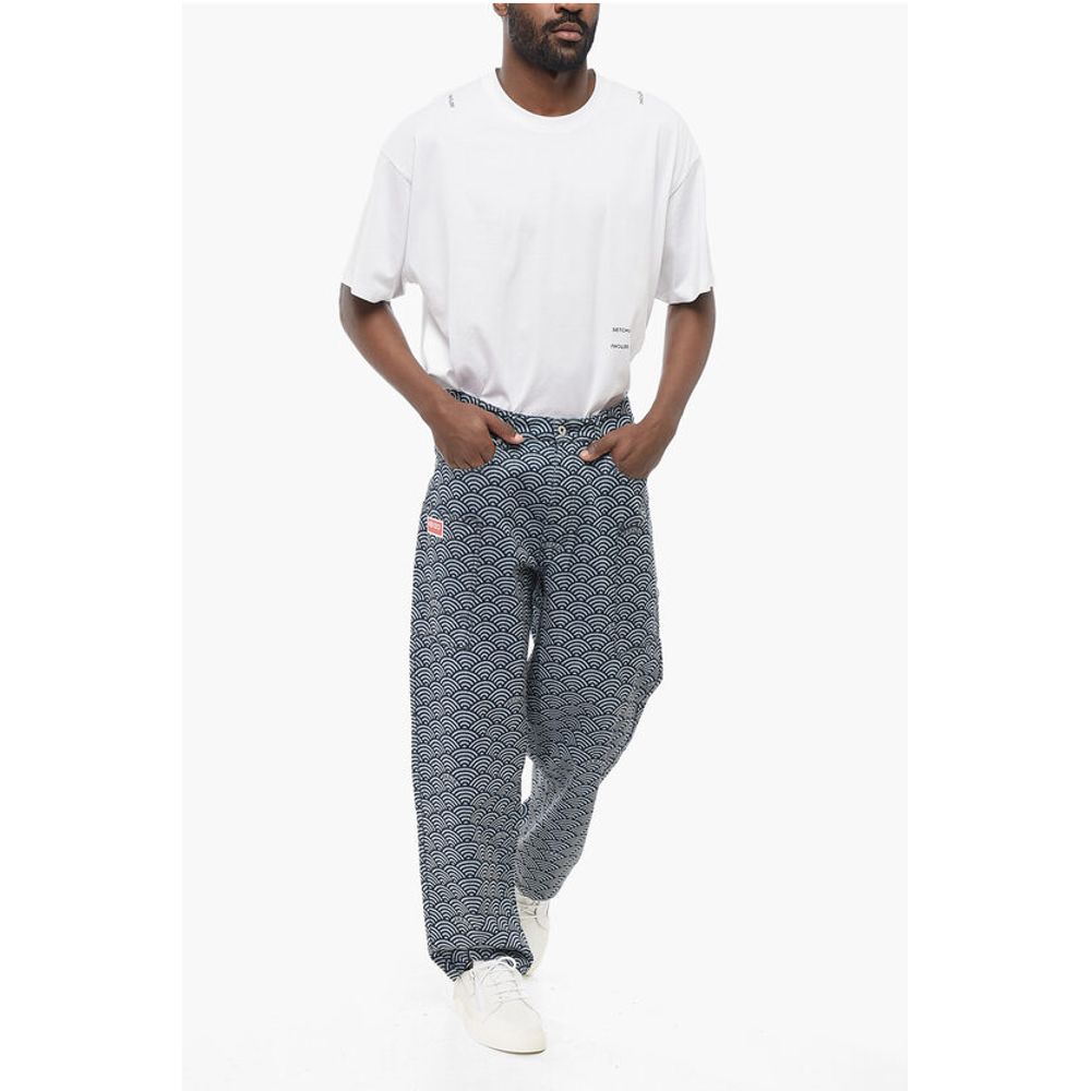 Kenzo 5-Pocket SEIGAIHA Pants with Rainbow Motif