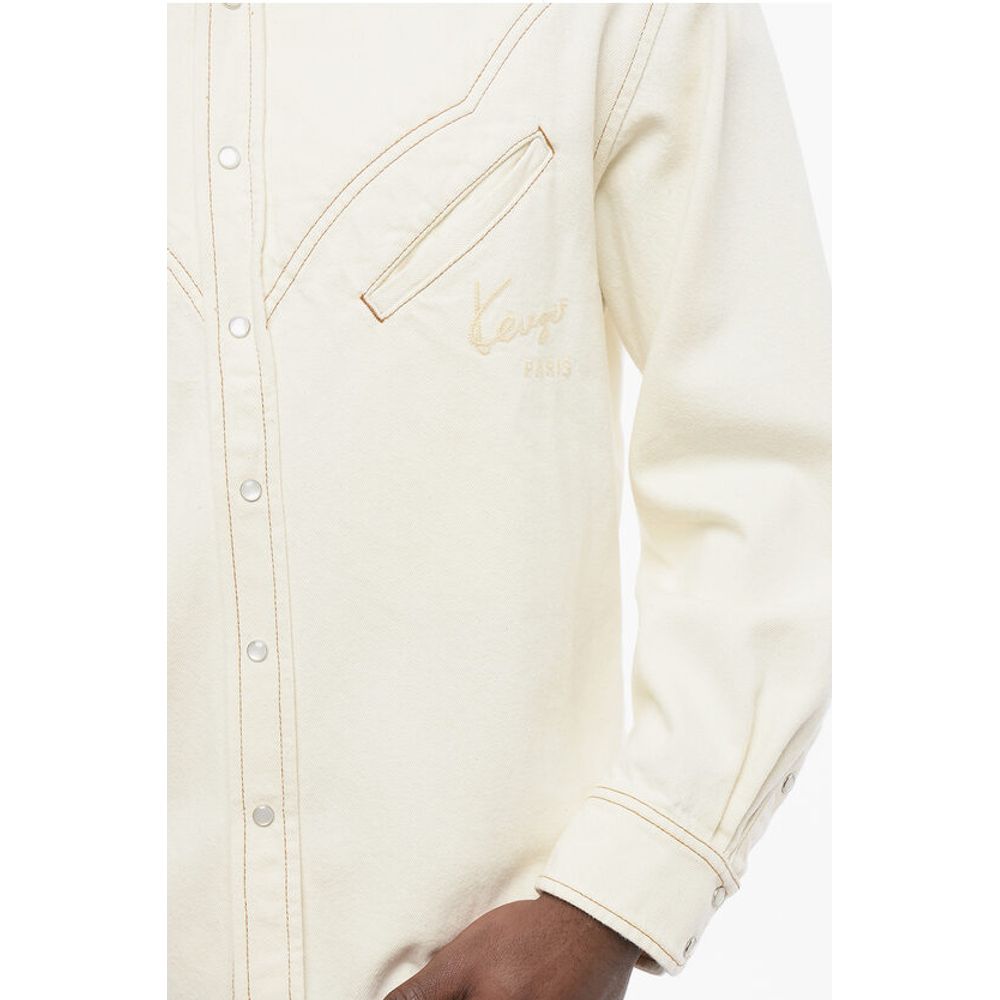 Kenzo Denim WESTERN Shirt with Embroidered Logo
