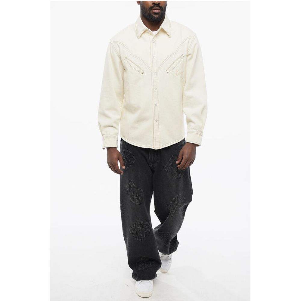Kenzo Denim WESTERN Shirt with Embroidered Logo