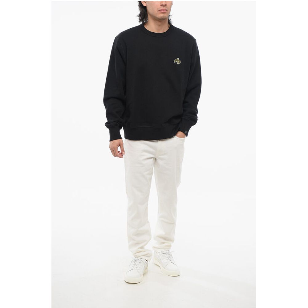 Rag&Bone Crew Neck Brushed Cotton Sweatshirt with Patch