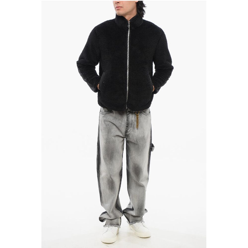 Rag&Bone Zip-up Sherpa Sweatshirt with Nylon Details