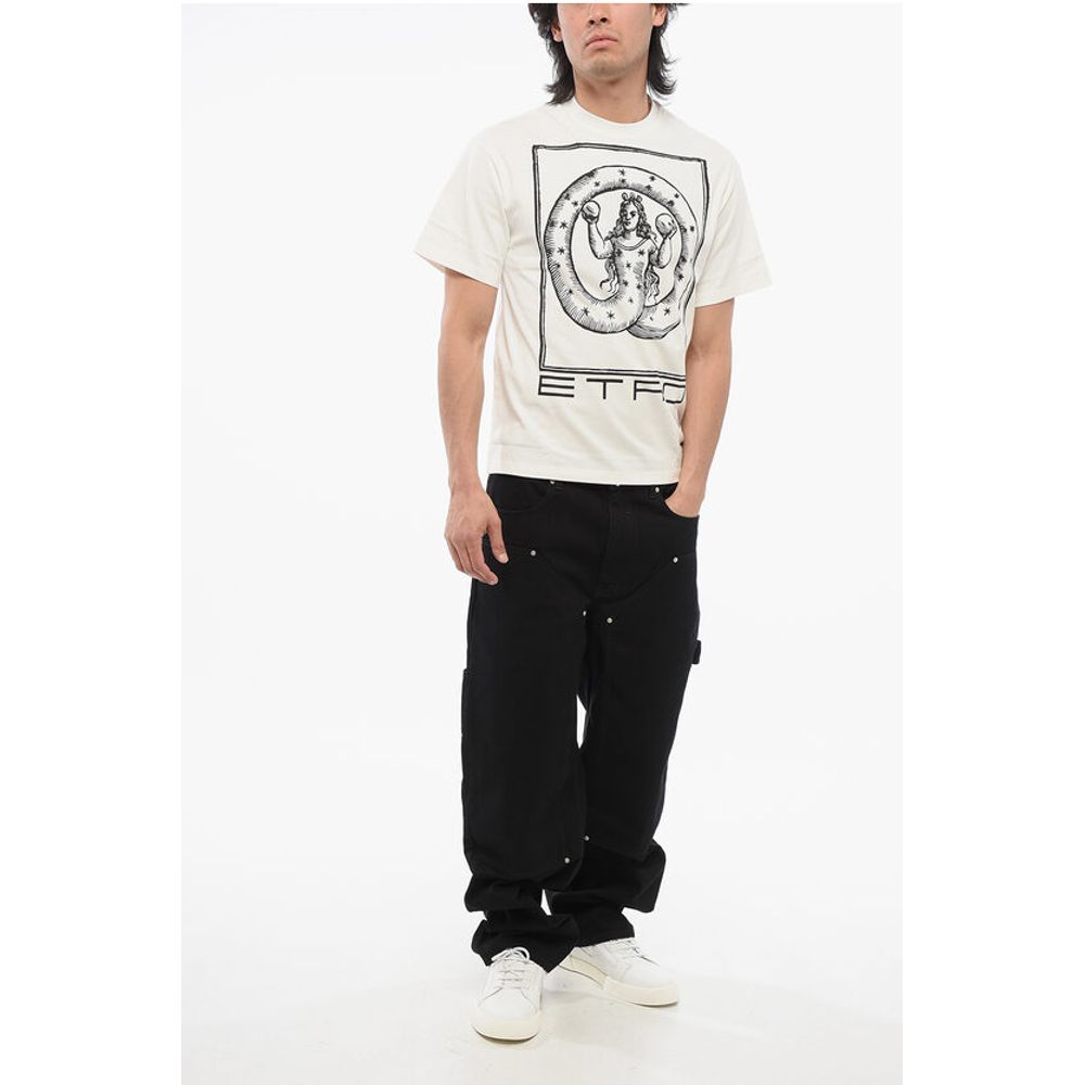 Etro Crew Neck Cotton T-Shirt with Front Print