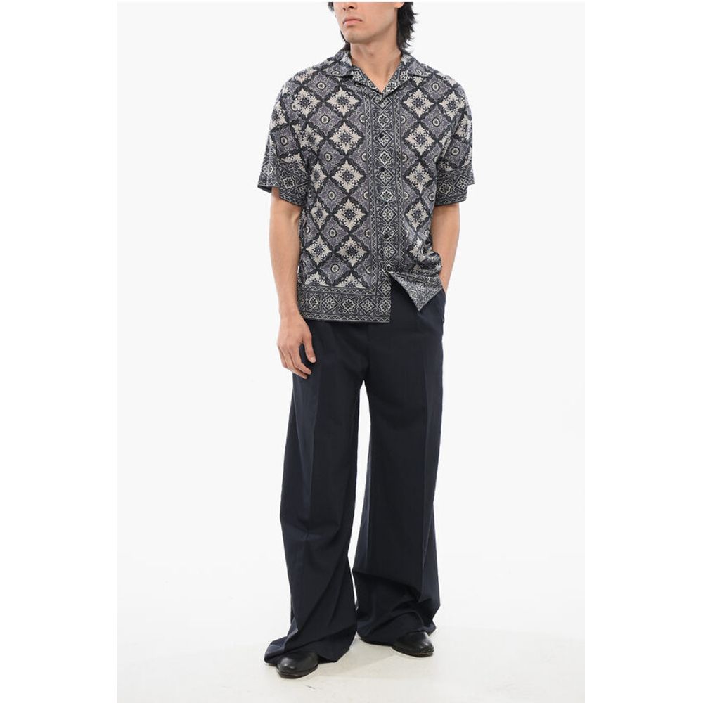 Etro Cotton MAIOLICA Bowling Shirt with Geometric Pattern