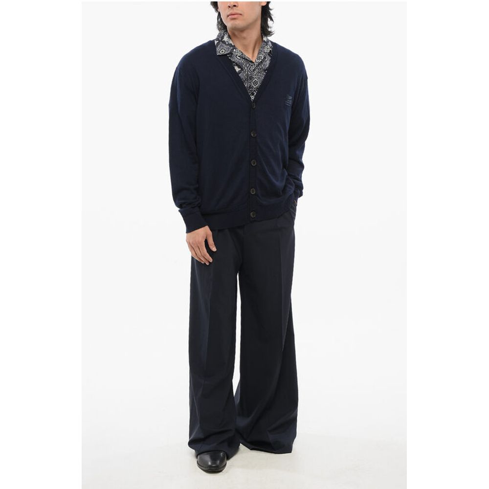 Etro Cashmere Blend Cardigan with Embroidered Logo